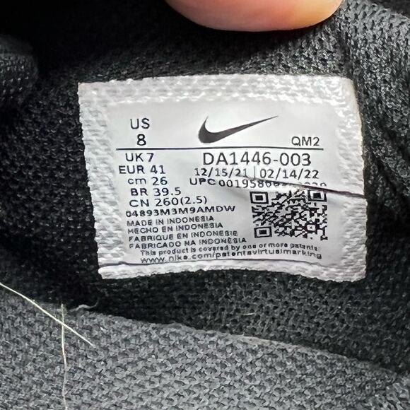 Nike Shoes Mens 8 GTS 97 Canvas Skate Classic Triple Black DA1446-003 - Picture 7 of 8